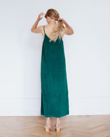 Josie Terry Towelling Dress Forest